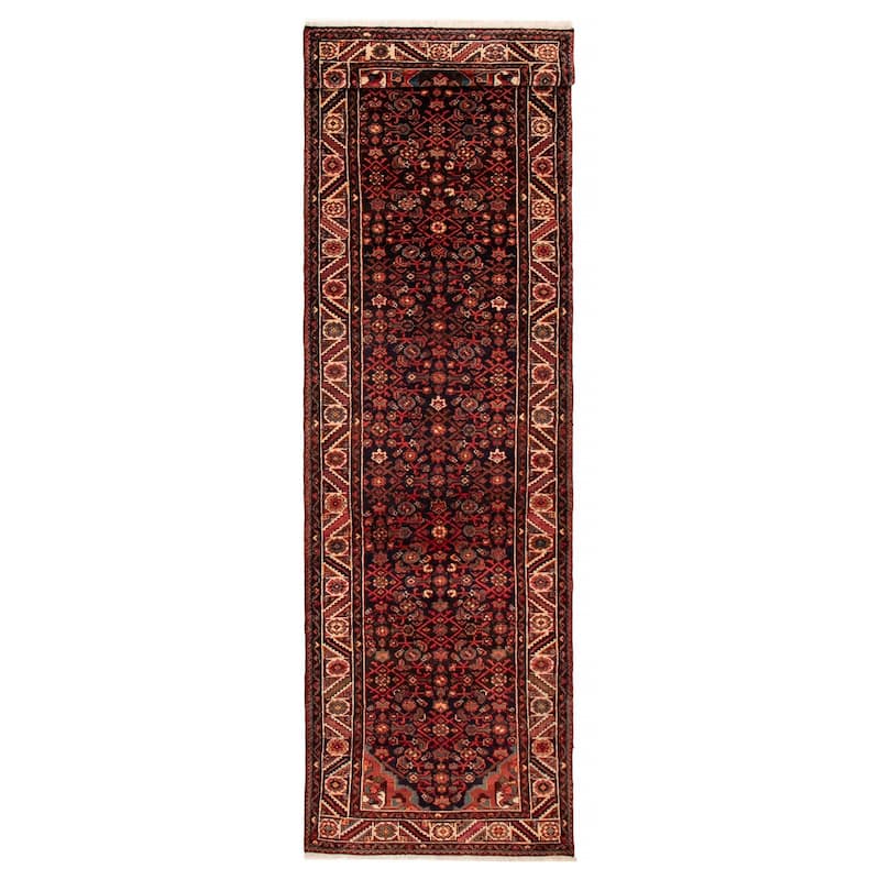 ECARPETGALLERY Hand-knotted Andelz Navy Wool Rug - 3'5 x 12'8 - Dark Navy - 3'5 x 12'8