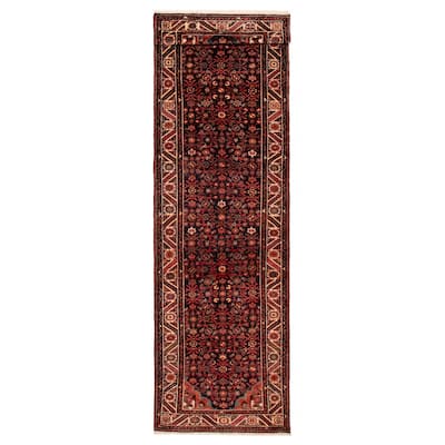 ECARPETGALLERY Hand-knotted Andelz Navy Wool Rug - 3'5 x 12'8