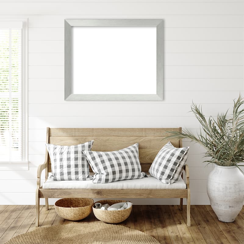 Amanti Art Brushed Sterling Silver Framed Dry Erase Magnetic Board