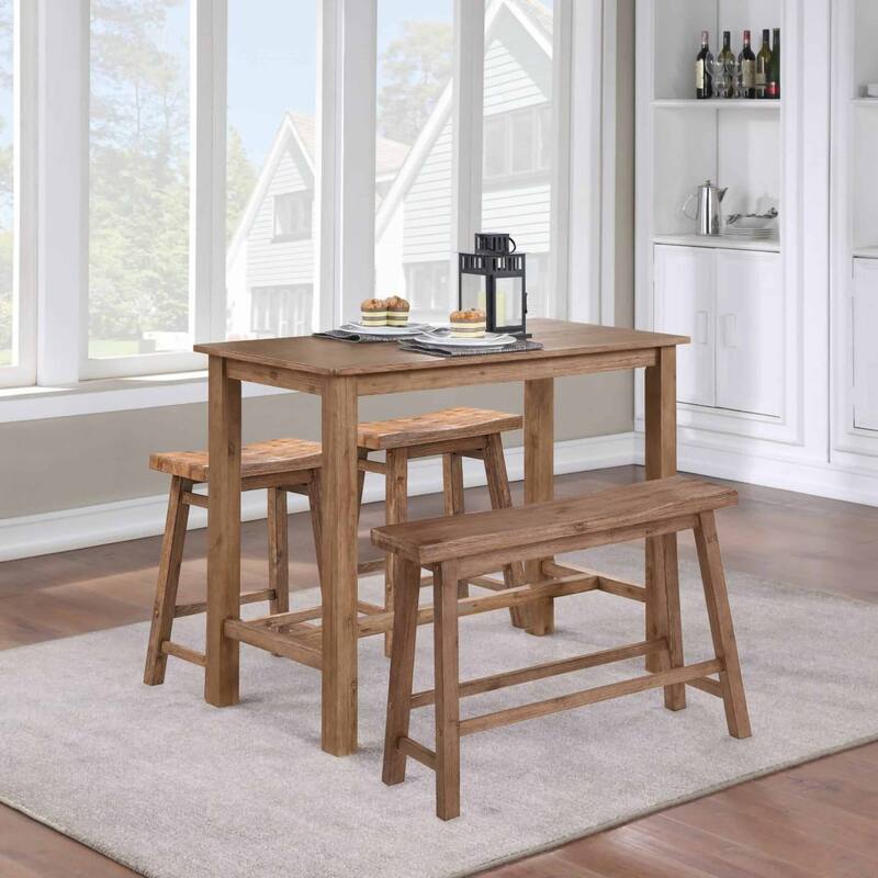 Sonoma Wood 4-piece Pub Set With Table - Barnwood Wire-Brush
