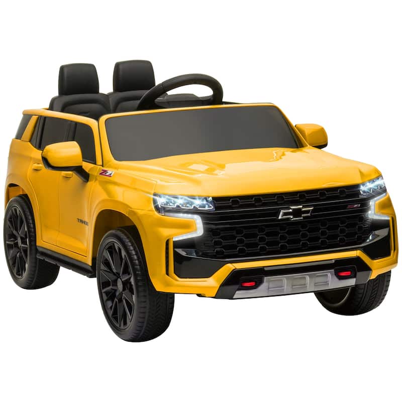 12V Kids Ride-On Car with Parent Remote Control, Yellow Electric Car Toddler Ride-On Vehicle with Music