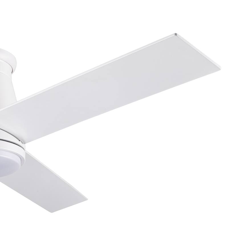 YUHAO AeroLite 48 in. Indoor White Low Profile Standard Ceiling Fan with Bright White Integrated LED Light Kit, Remote Included