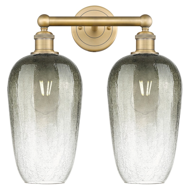 Innovations Lighting 616-2W-18-16 Brookhaven Flute Vanity Brookhaven - Brushed Brass / Slate
