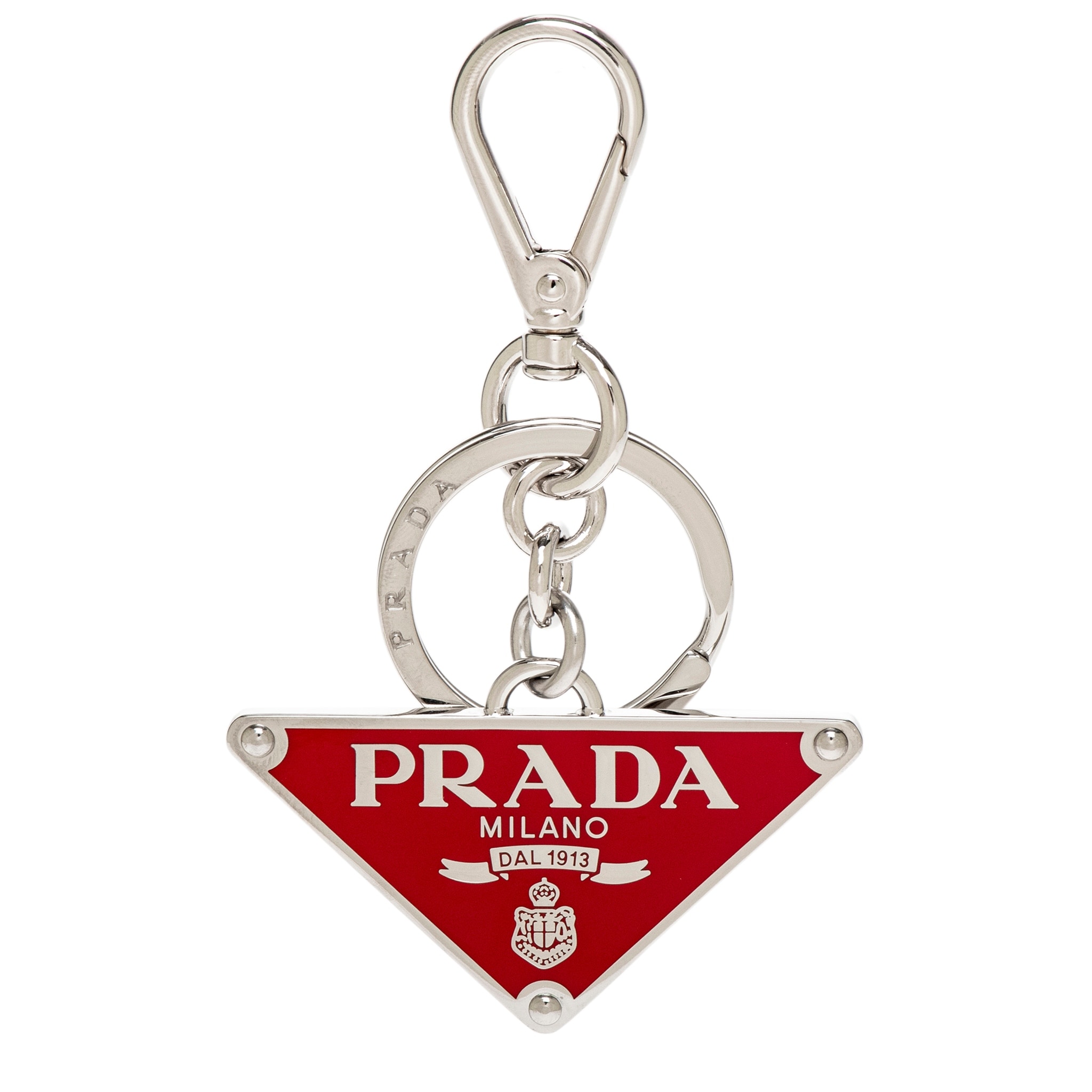 Prada Enameled Metal Keyring - Overstock - 43272079