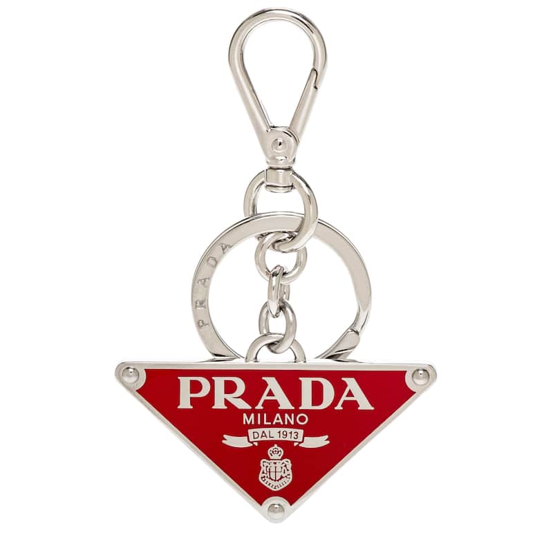 Prada Symbole Keyring - Red and Silver
