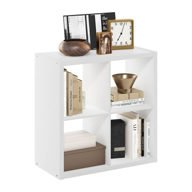 Furinno Cubicle Open Back Decorative Cube Storage Organizer, 4-Cube