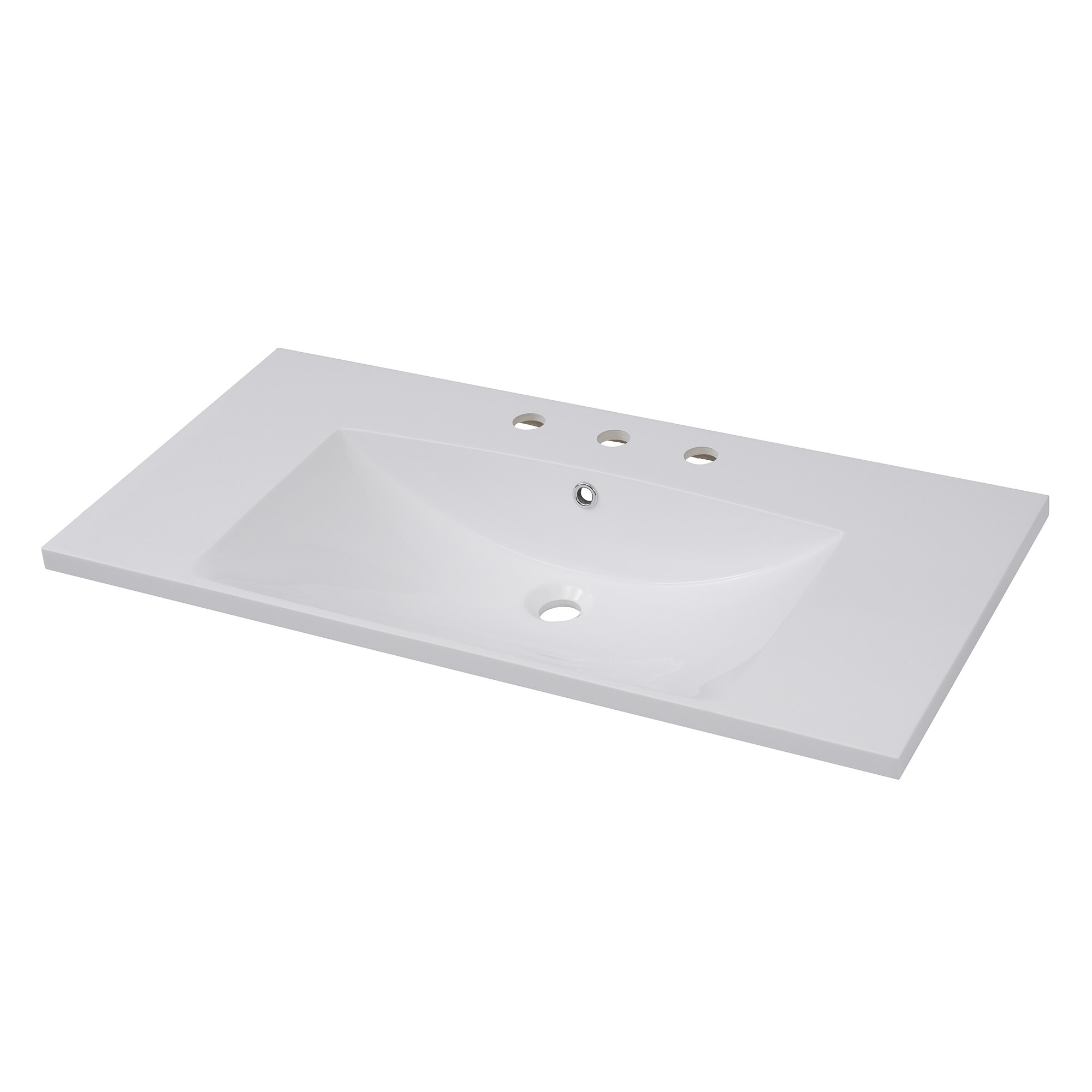 GDFStudio - Melrona Rectangle Resin Bathroom Sink with Three-Hole
