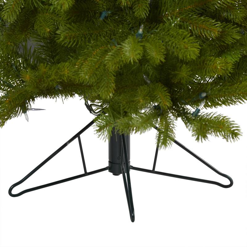 4ft. Spruce Flat Back Artificial Christmas Tree with 100 Warm White Multifunction LED Lights - Space-Saving X-Mas Tree