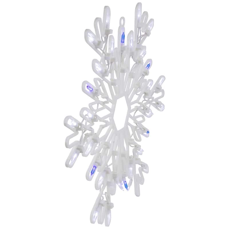 15" LED Pure White Blue Snowflake Christmas Window Silhouette Decor