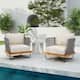 Option Teak Finish+Beige Cushion,2 piece