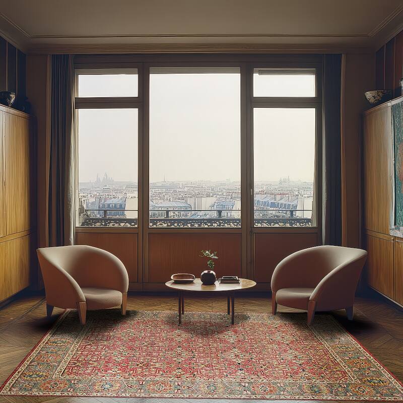 Home Decor Hand-Knotted Wool Rust Classic Oriental Oushak Rug Timeless and Elegant Area Rug for Adding Warmth and Sophisticatio