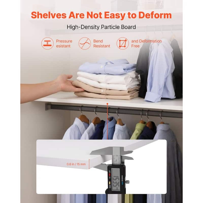 2 Pieces White Particle Board Shelf Melamine-Coated High-Density Board for DIY Storage - 23” x 14” x 0.6”