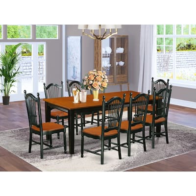 Renaissance Dining Set 9 Piece Table & Chairs Black Cherry Finish Solid Wood