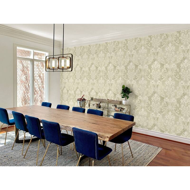Seabrook Designs Capriana Scroll Trellis Unpasted Wallpaper