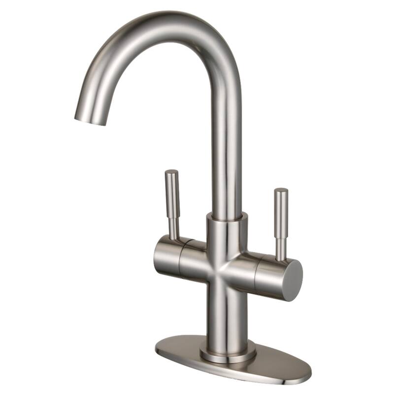 Kingston Brass Concord Two-Handle Bathroom Faucet with Push Pop-Up - Brushed Nickel