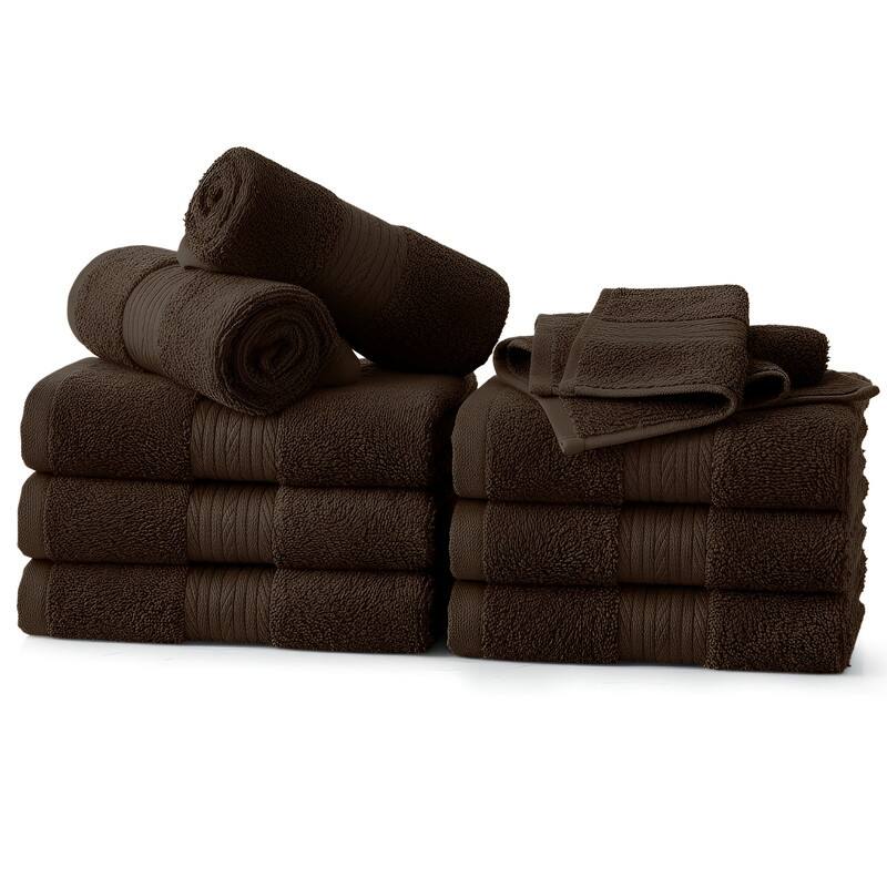 Luxurious Cotton 600GSM Soft Wash Cloths 12X12 Inch by Ample Decor - 10 Pcs