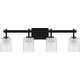 preview thumbnail 2 of 6, Brenthouse 4-Light Matte Black Bath Light