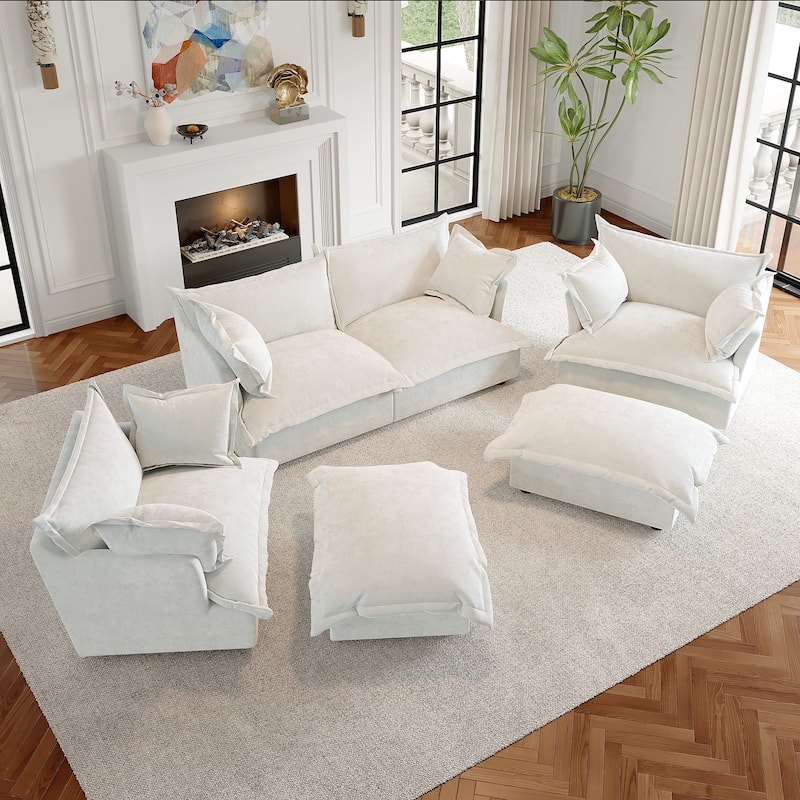 Cloud Chenille Upholstered Modular Sectional Sofa