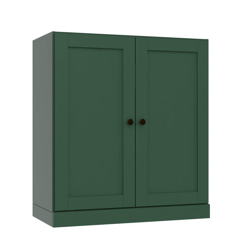 Palace Imports 100% Solid Wood 3-Shelf Bookcase with Shaker Doors and Adjustable Shelves