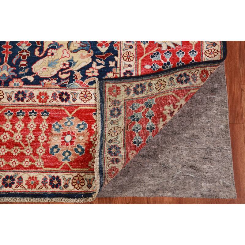 Vegetable Dye Navy Blue Heriz Serapi Oriental Rug Handmade Wool Carpet - 8'4"x 9'10"