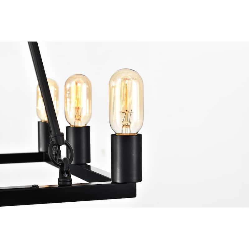 Vince Matte Black 8-Light Square Chandelier