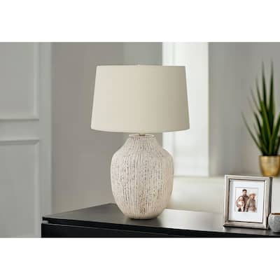 Lighting, 26"h, Table Lamp, Cream Ceramic, Ivory / Cream Shade