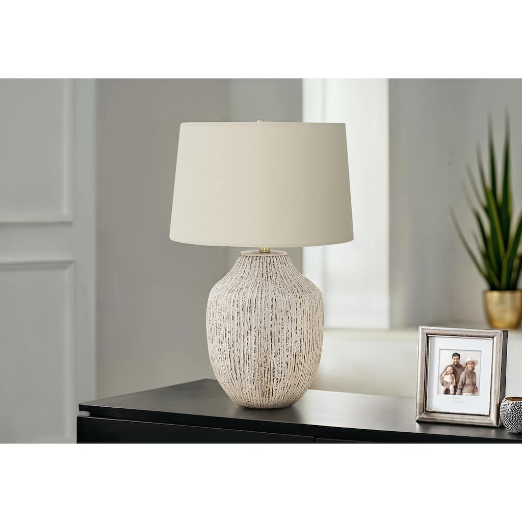 Lighting, 26"h, Table Lamp, Cream Ceramic, Ivory / Cream Shade