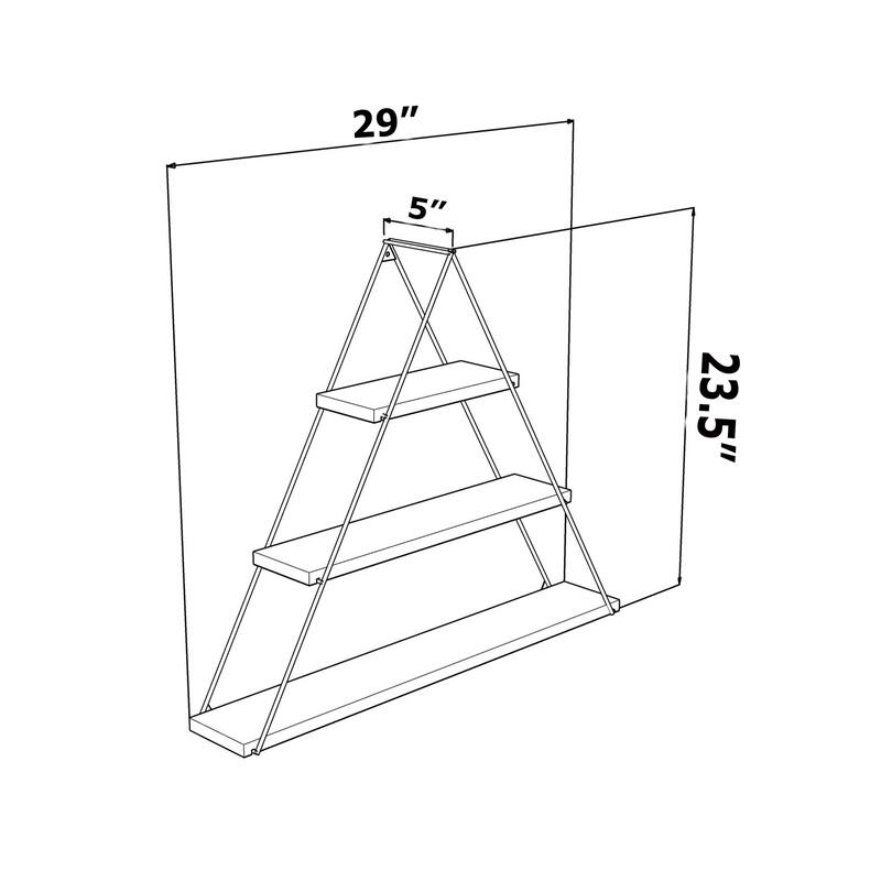 Floating Wall Decor Decorative Hanging Metal Bracket Triangle Shelf