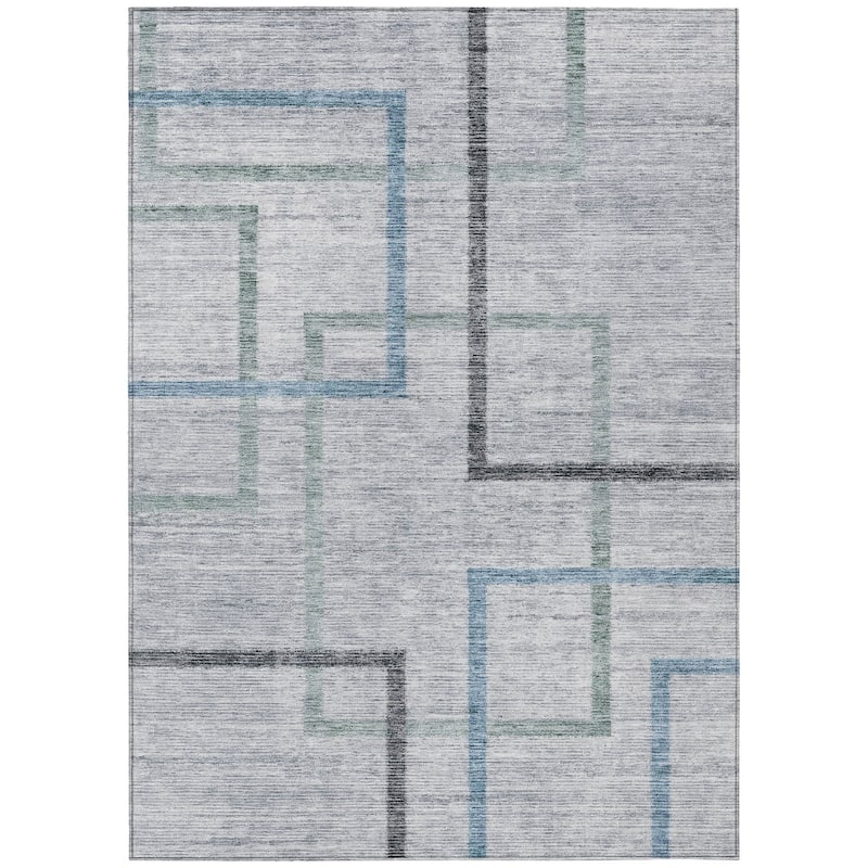 Machine Washable Indoor/ Outdoor Chantille Contemporary Geo Rug