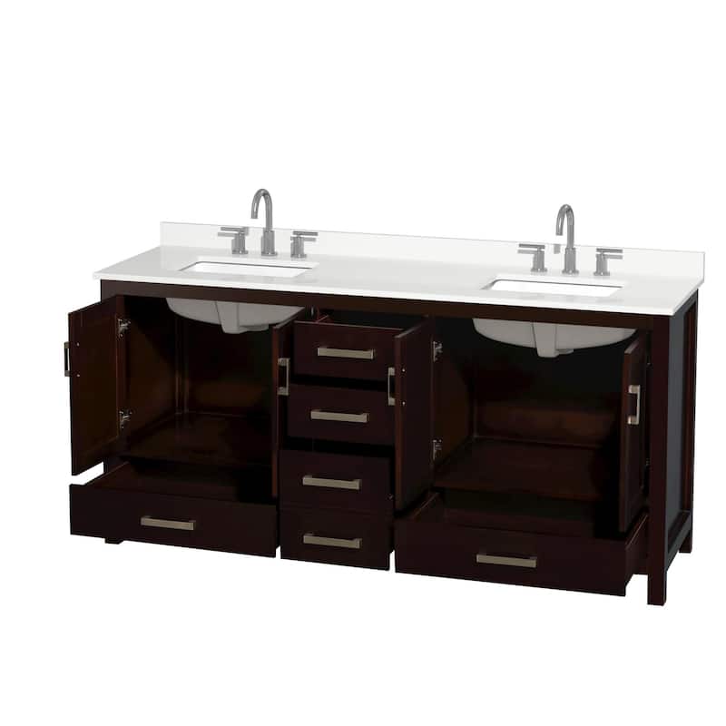 Wyndham Collection WCS141472D-QTZ-US3MXX Sheffield 72" Free Standing