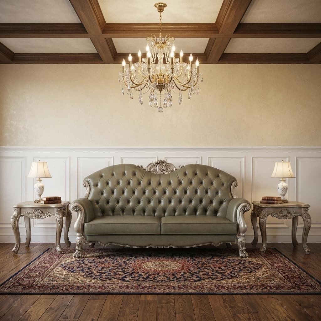 HomeRoots 96" Bone Faux Leather Sofa And Toss Pillows With White Legs