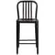 preview thumbnail 21 of 98, 24'' High Metal Indoor-Outdoor Counter Height Stool with Vertical Slat Back