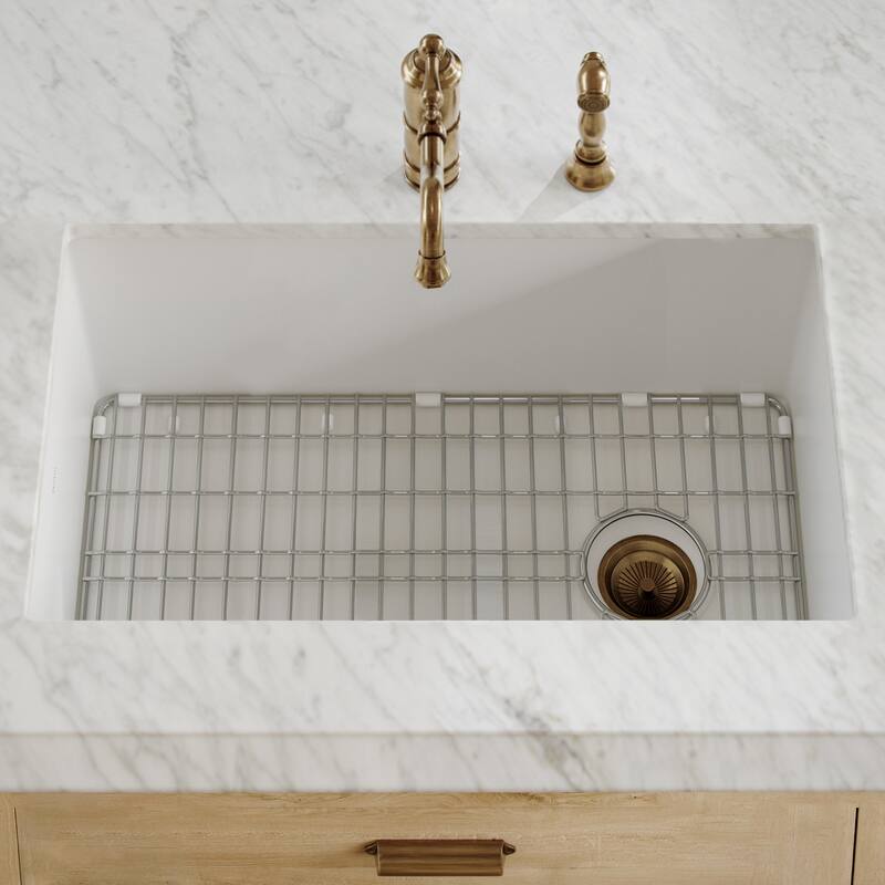 Whitehaus WHUF3419 Fireclay 34" Undermount Single Basin Fireclay