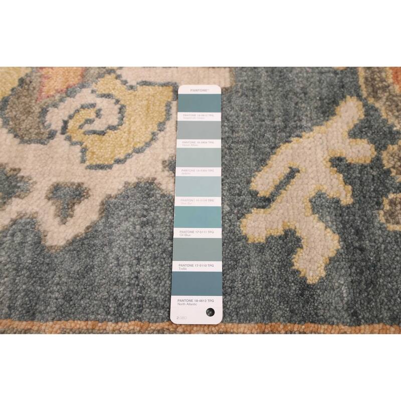 ECARPETGALLERY Hand-knotted Modern Oushak Dark Teal Wool Rug - 7'11 x 9'6