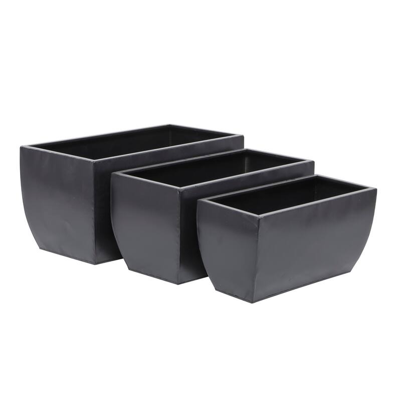 Metal Modern Planter (Set of 3) - S/3 20", 18", 16"W
