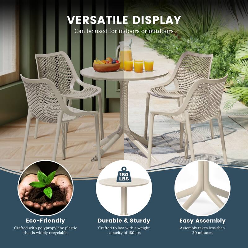 Frond and Form 31.5 Inch Outdoor Round Dining Table