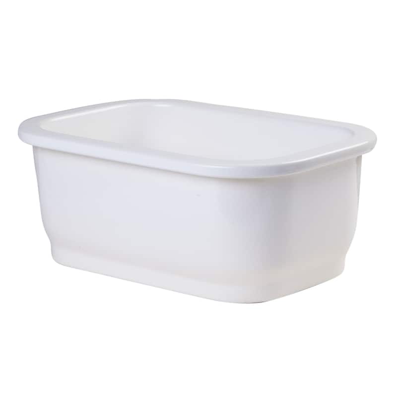 Alfi Fireclay Small Rectangle Undermount or Drop-in Prep/Bar Sink - White