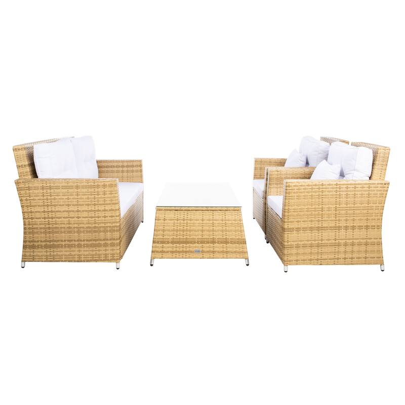SAFAVIEH Outdoor Living Lorma 4-Piece Patio Set - 55"W x 32"D x 33"H