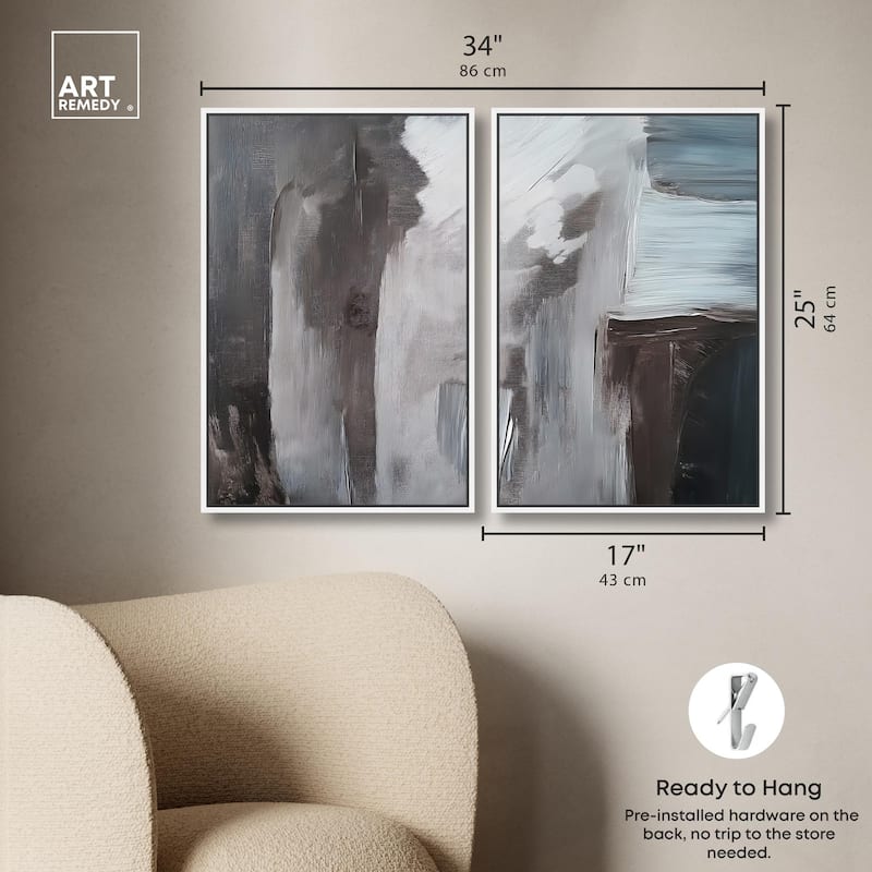 Monochrome Mood I Canvas Set of 2 by Art Remedy