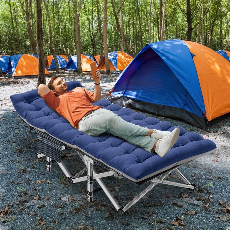 DoCred Folding Bed, Heavy Duty Outdoor Camping Cot with Carry Bag