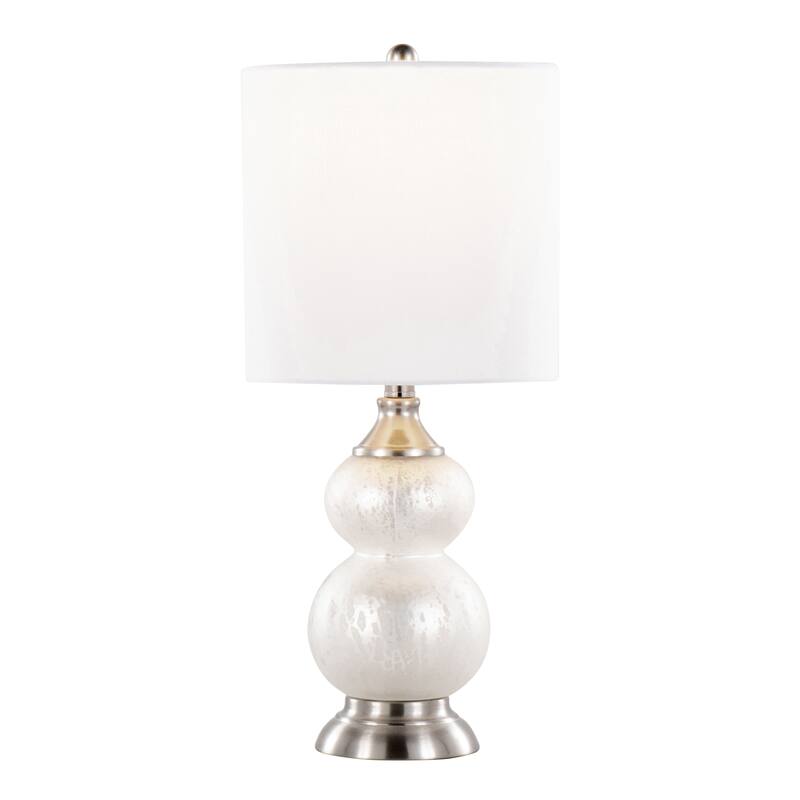 Belle 20.75" Wrinkle Glass Accent Lamp with Linen Shade (Set of 2)