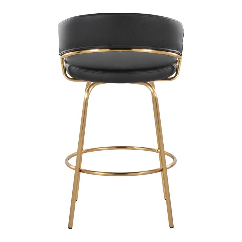 Silver Orchid Tatyana 26" Upholstered Counter Stool with Metal Legs (Set of 2)