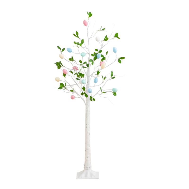 5-ft Pre-Lit Blooming Easter Egg Twig Tree with 18 LED Lights