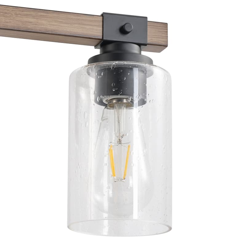 Farmhouse Bathroom Vanity Light Fixture Over Mirror with Clear Glass Shade