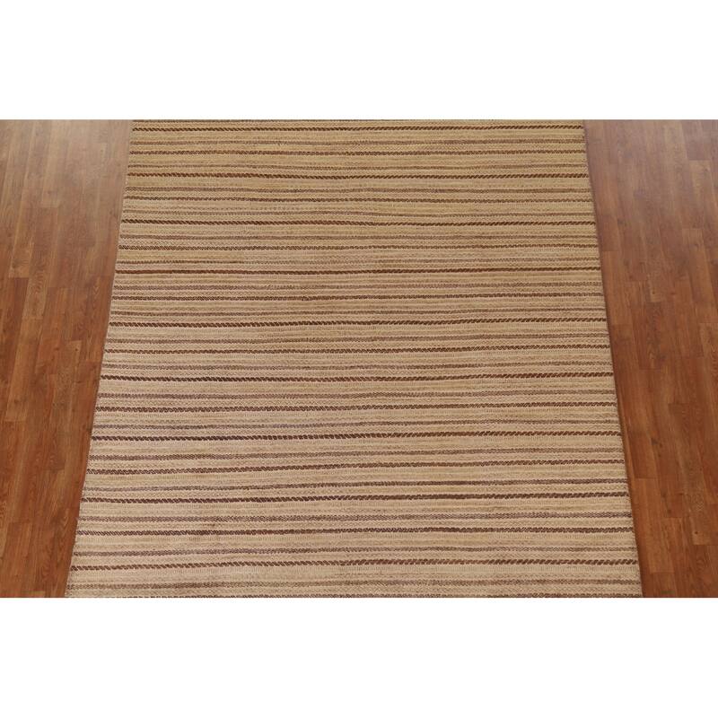 Striped Gabbeh Kashkoli Modern Wool Area Rug Hand-knotted Carpet - 6'7" x 10'0"