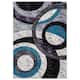 Orelsi Collection Abstract Area Rug - 2'1" x 3'3" - Grey/Blue/Purple