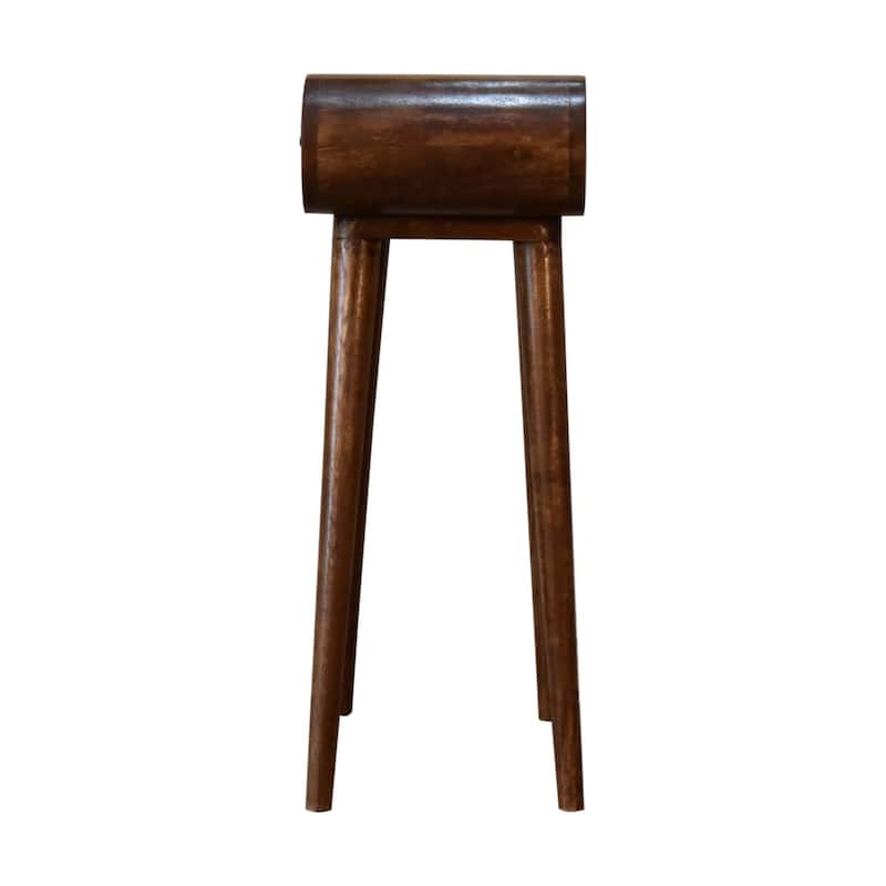 Artisan Furniture solid wood Mini Round Chestnut Console, Brown with one drawer