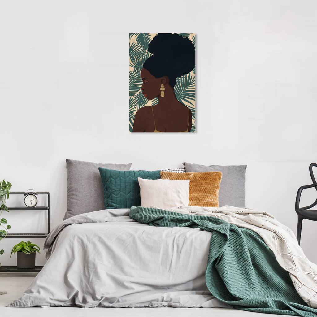 Wynwood Studio Fashion and Glam Asked her to pose Green and Modern & Contemporary Wall Art Canvas Print