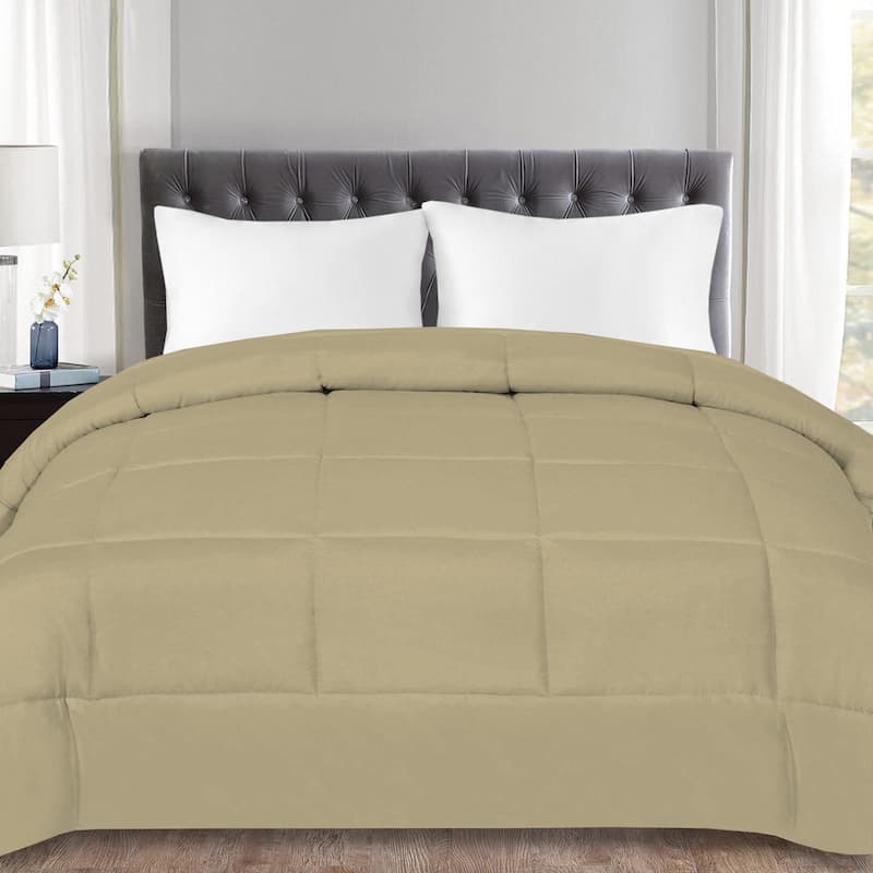 Plush Solid Color Box Stitch Down Alternative Comforter