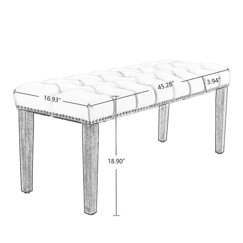 Upholstered Tufted Bench Ottoman Velvet Bedroom Bench Bed Bath